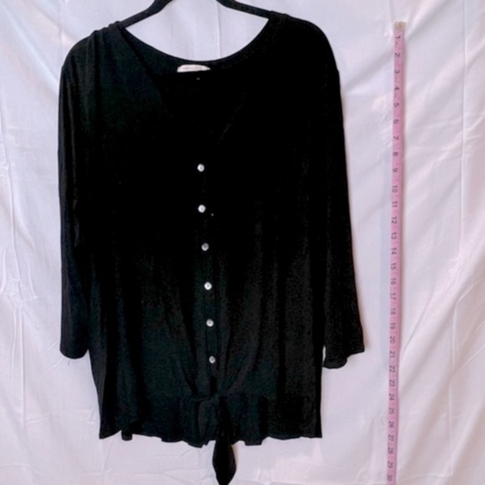Green Envelope Plus Size Women’s Button Down Front Tie Blouse 3X